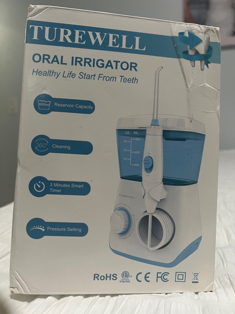 Blue and White Oral Irrigator